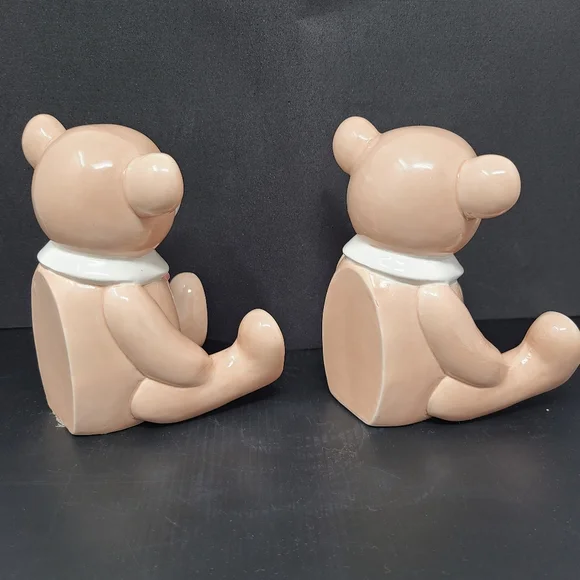 Vintage Boookends Ceramic Hand Painted Teddy Bear Bookends Book Stopper - Picture 4 of 9